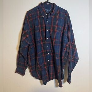 Ralph Lauren Vintage Men’s Blake Blue Plaid Flannel Shirt Size 2XL